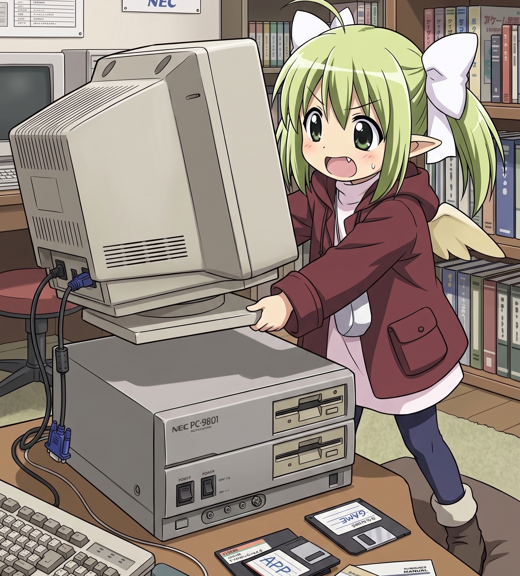 PC-9801を使う様子